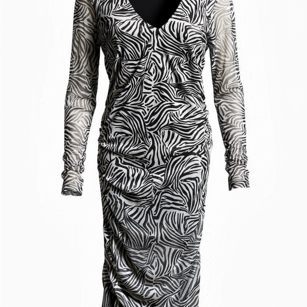 Sanctuary Black and White Zebra Long Sleeve Dress